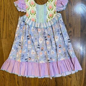 Olive Mae Cake Dress with Ruffled Sleeves